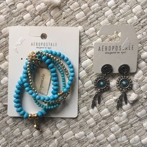 Turquoise bracelets and earrings